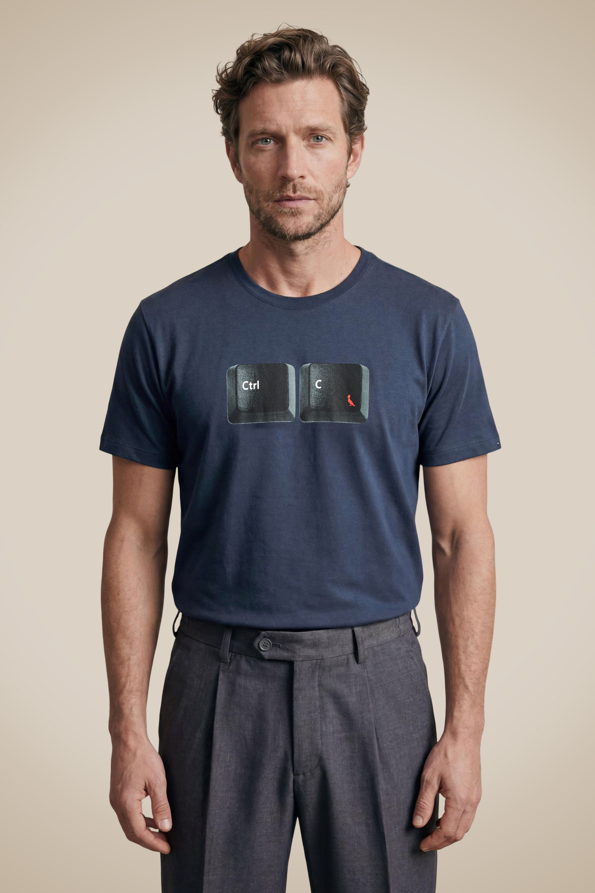 Camiseta Estampada Ctrl+c - Marinho - P