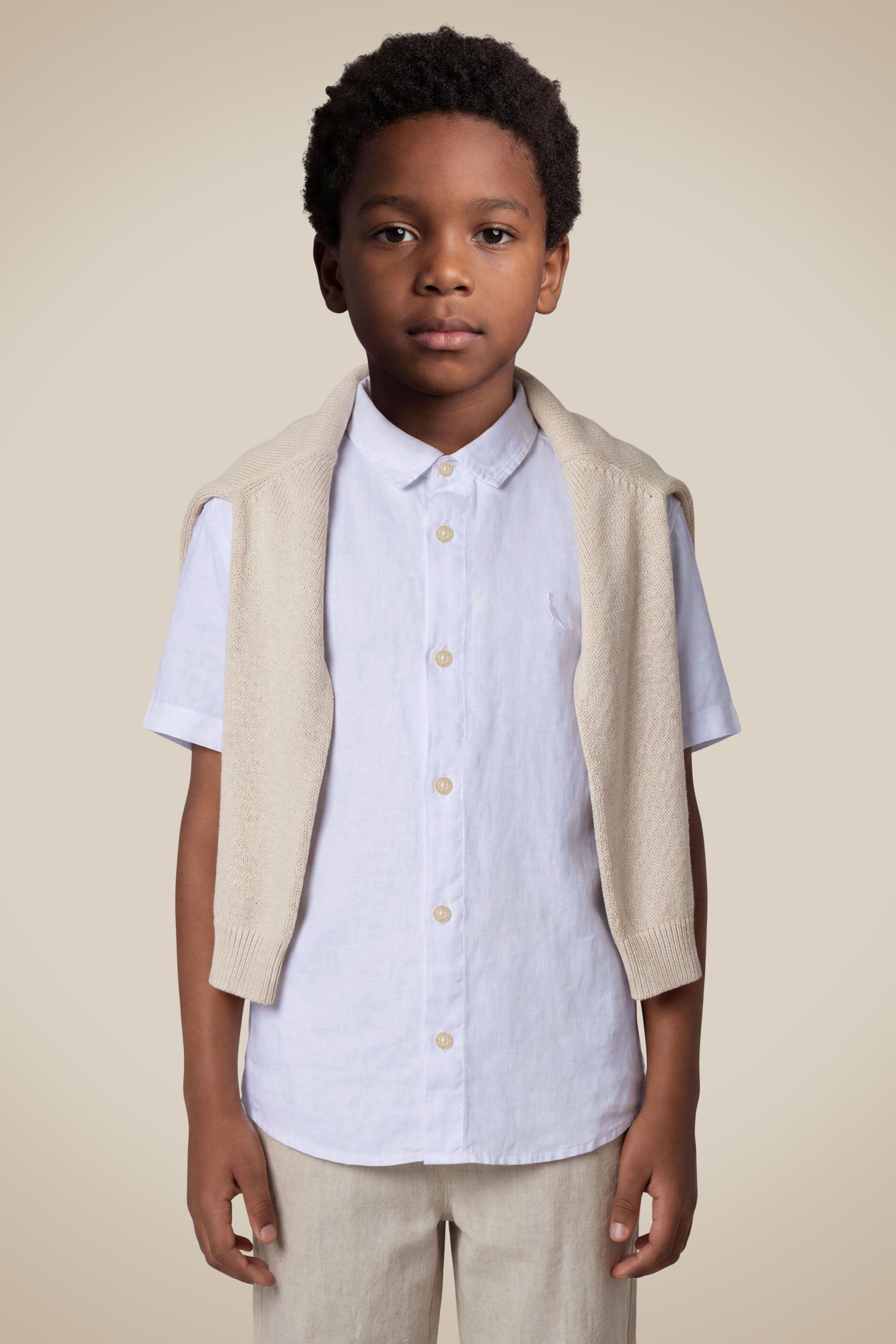 Camisa Mini Linho Puro Mc - Branco - 06