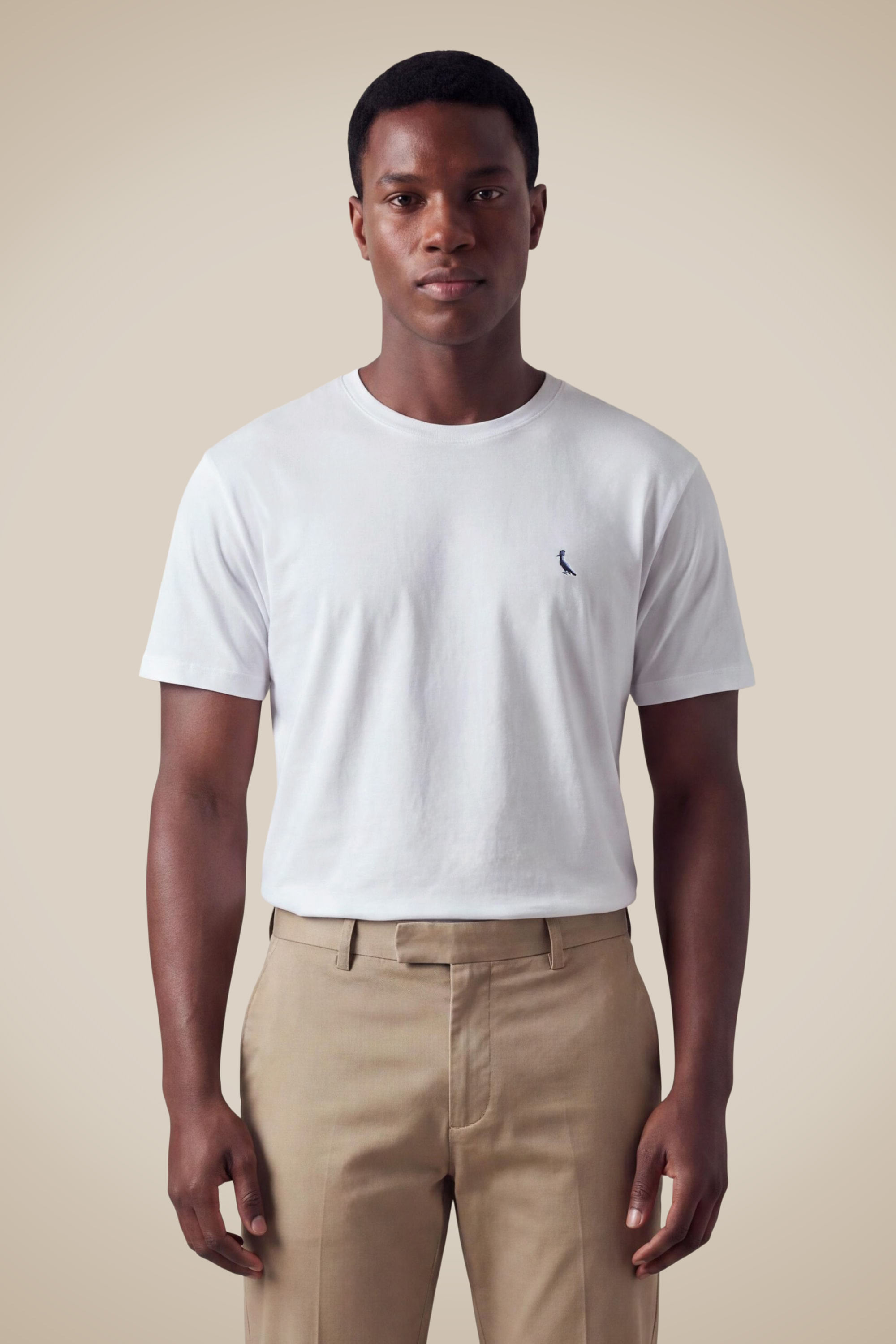 Camiseta Básica Gota Pica-pau Bordado - Branco - G