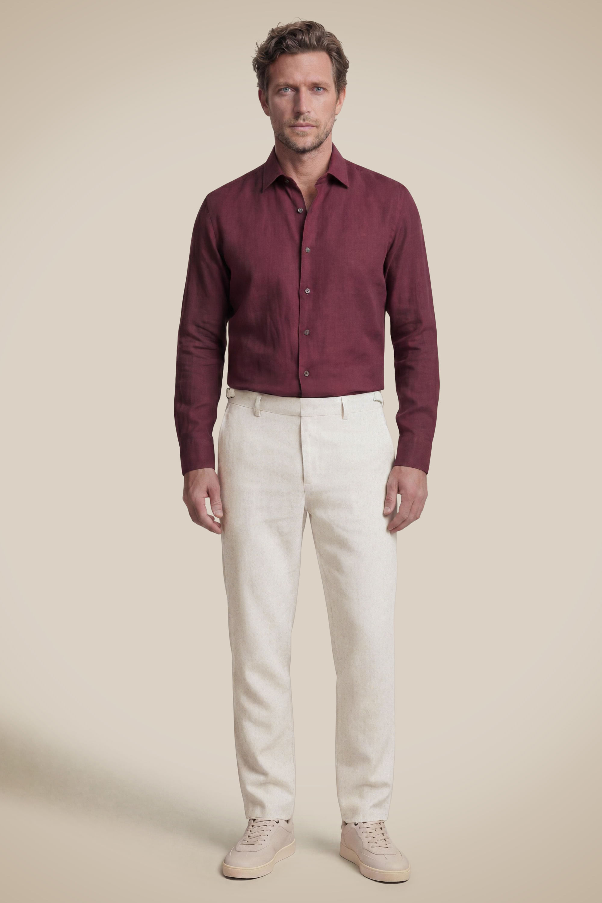 Calca Casual Linho - Natural - 44