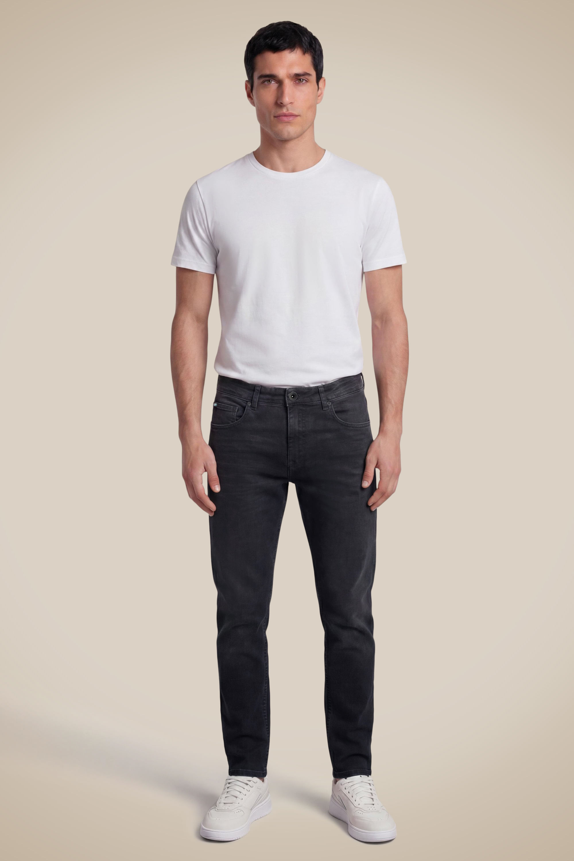 Calça Black Jeans 5 Pockets Elastano Reta Pretorian - Preto - 3g