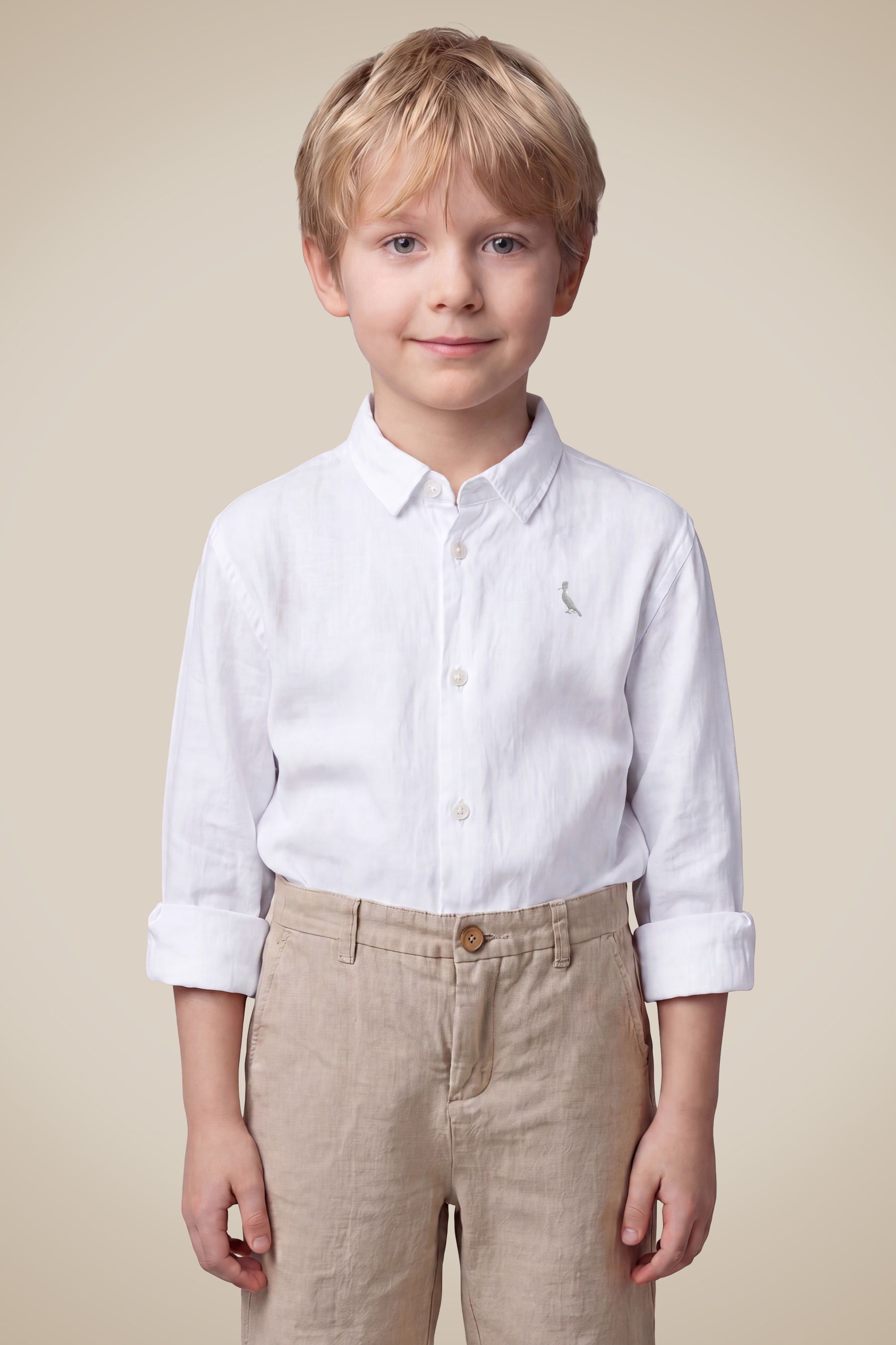 Camisa Mini Linho Puro Ml - Branco - 10