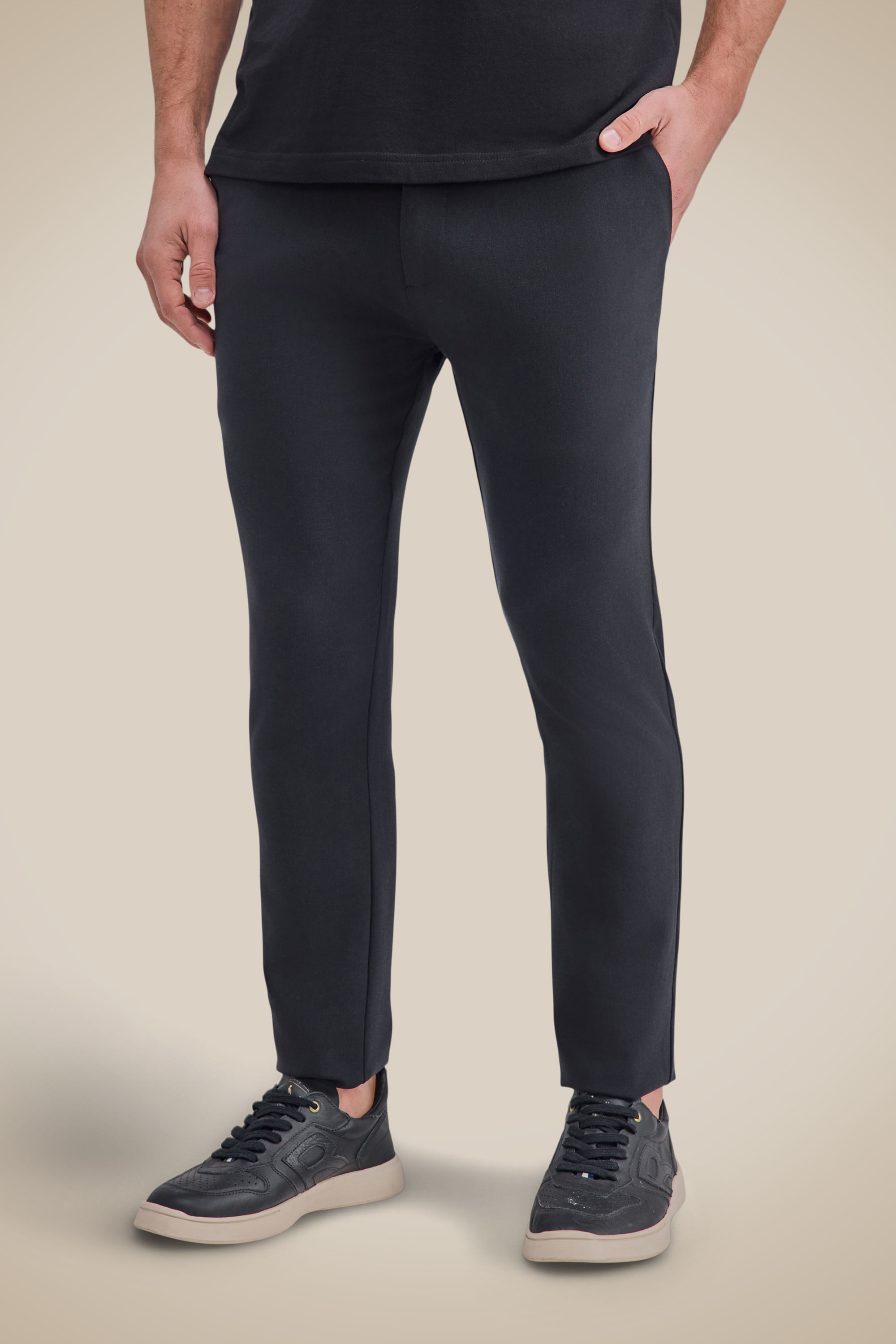 Calça Casual Elastano Flex - Preto - 46
