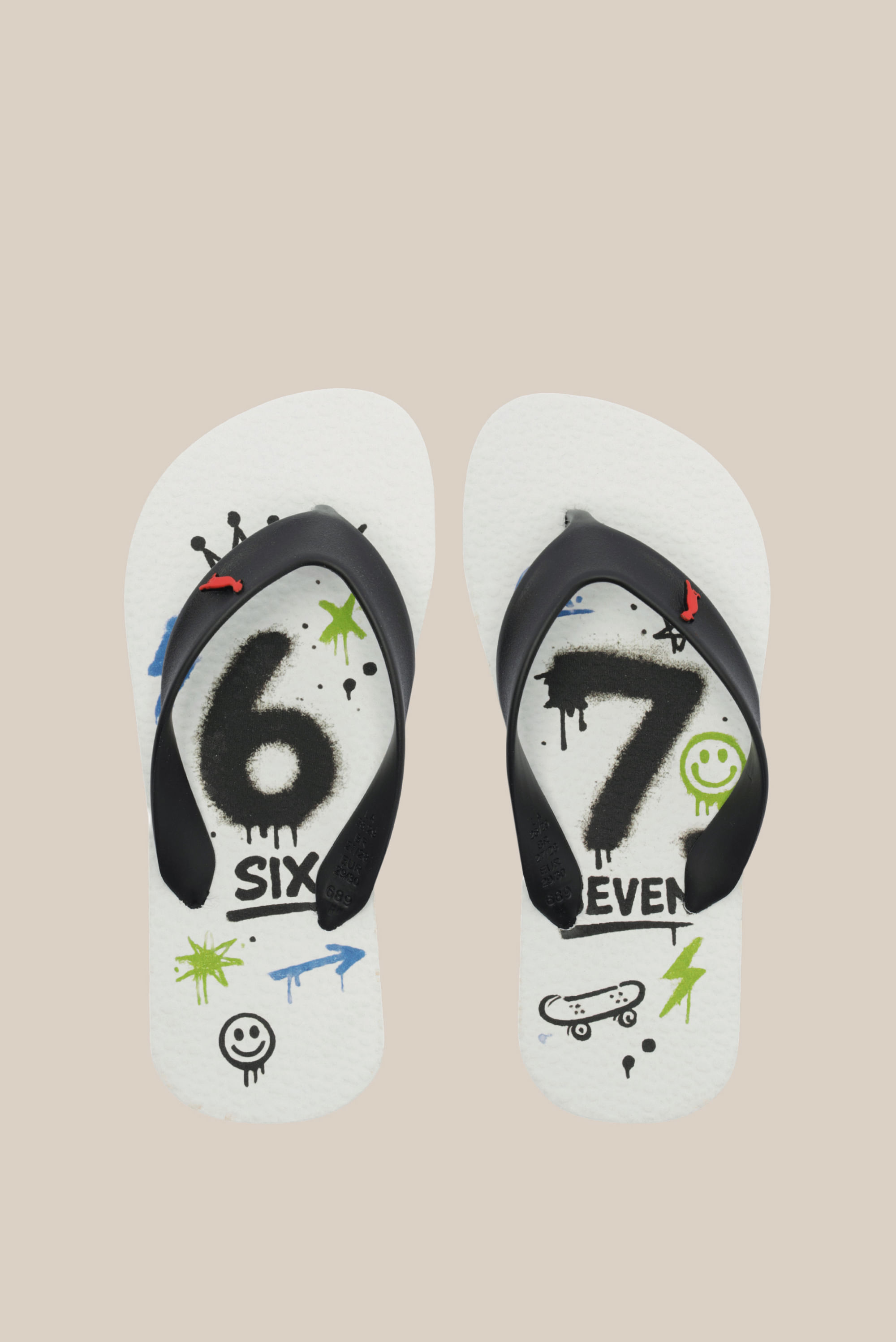 Chinelo Rmi Six Seven - Branco/Preto - 27/8