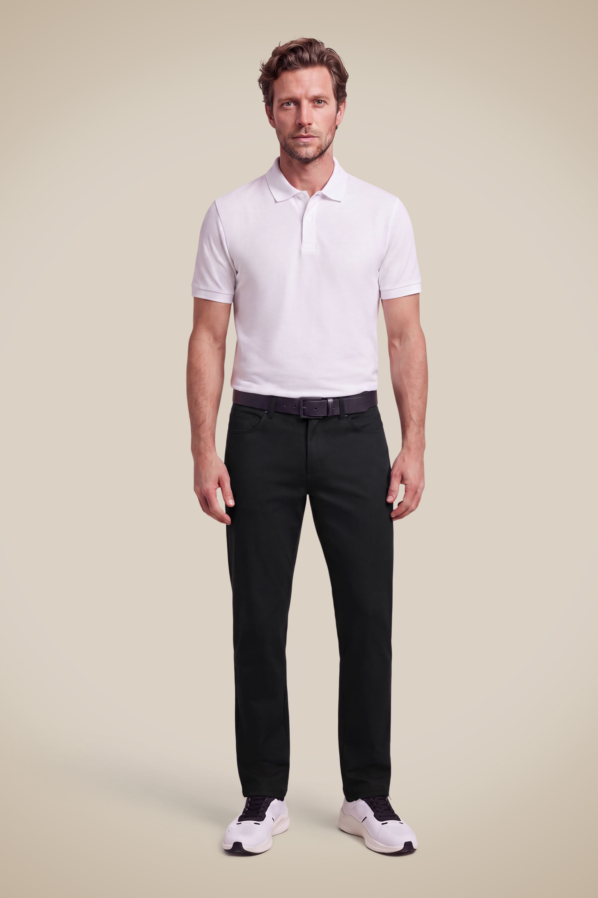 Calca 5 Pockets Slim Tech - Preto - 38