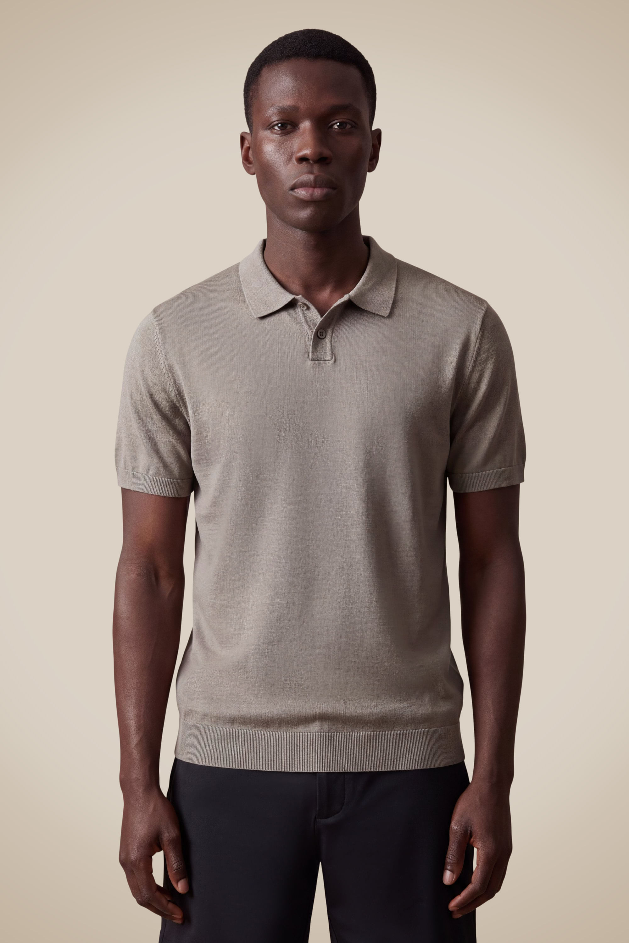 Polo Tricot Flat - Cinza Lua - P
