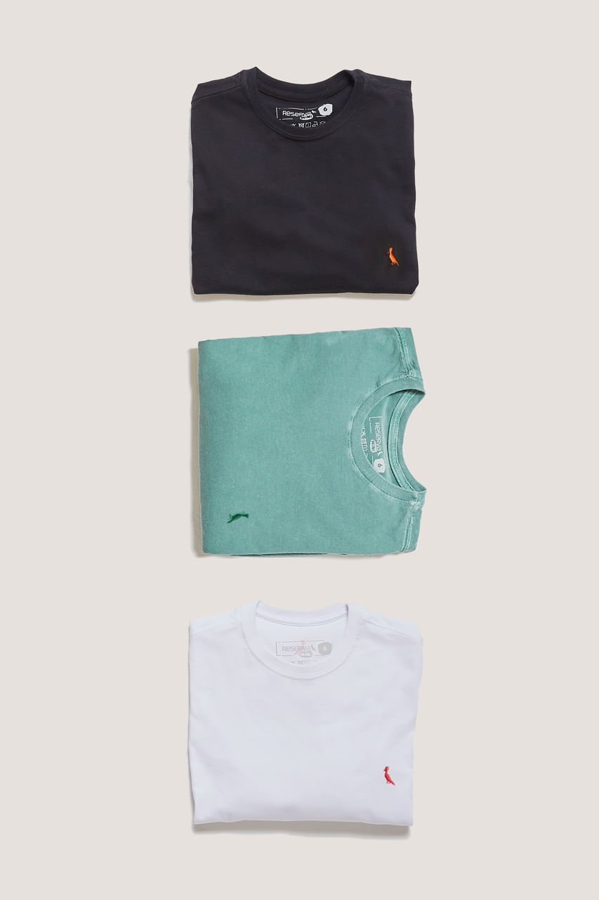 Kit 3 Camisetas Brasa e Limo Reserva Mini