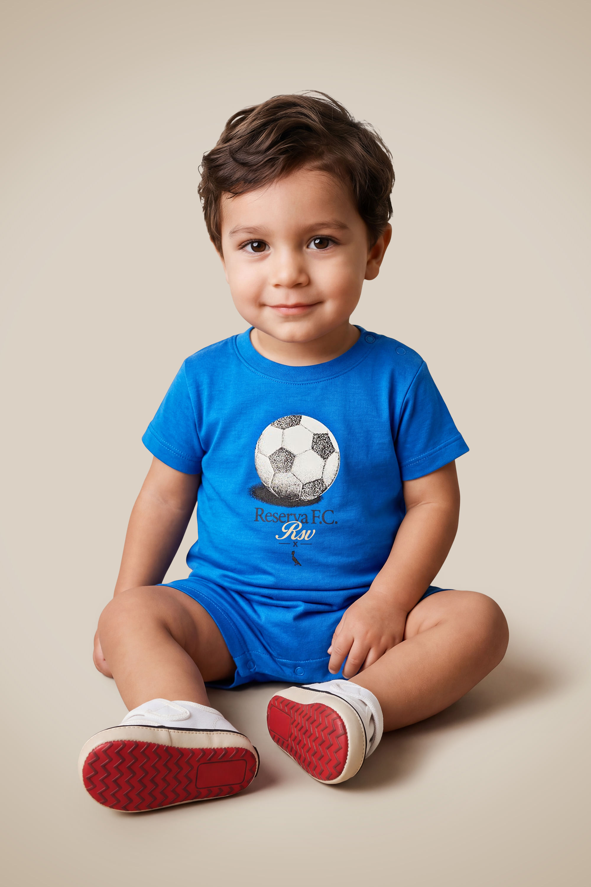 Macaquinho Bb Est Reserva Fc Bola - Azul Rei - M