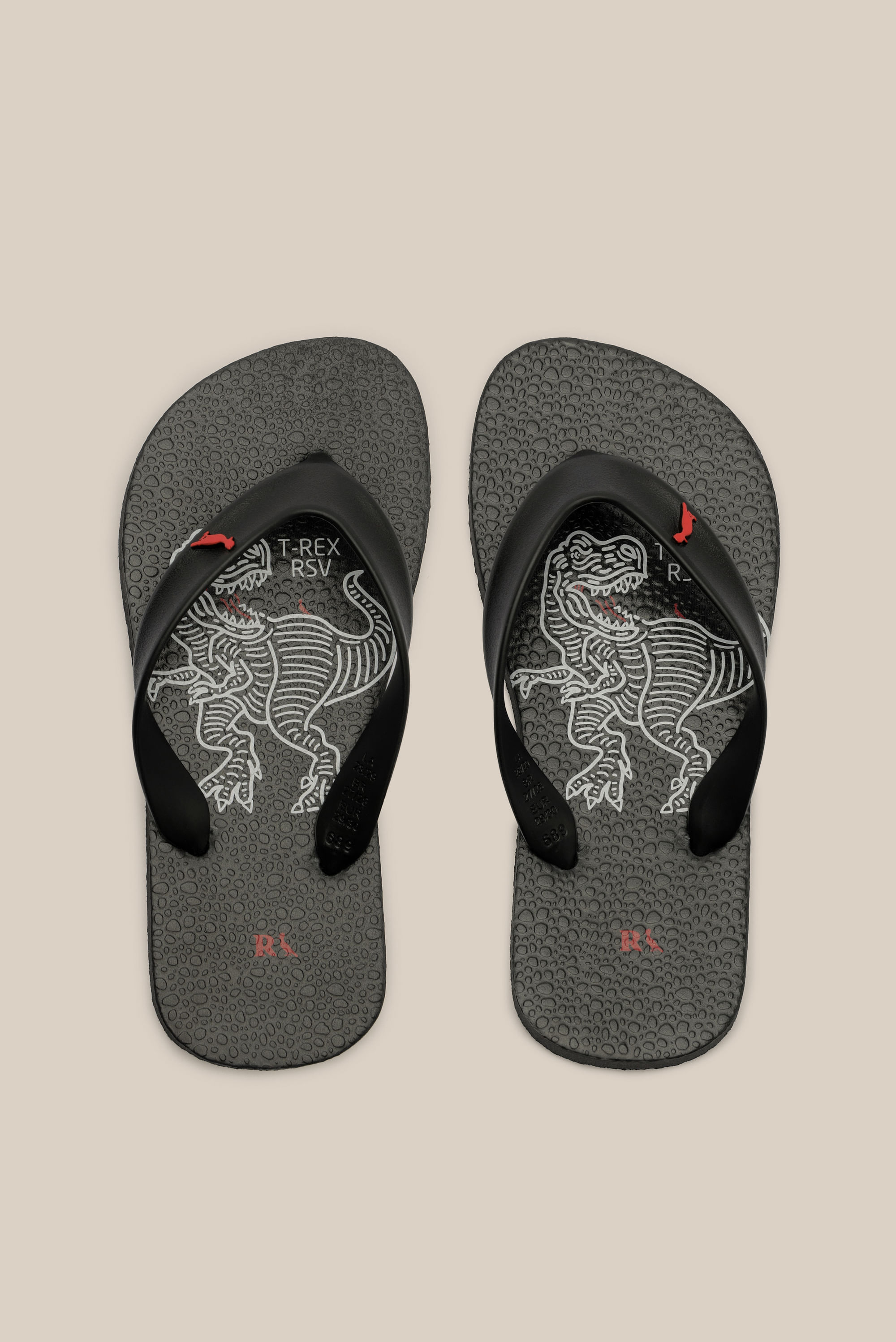 Chinelo Rmi Jurrasic Vibes Only - Preto/Preto - 33/34