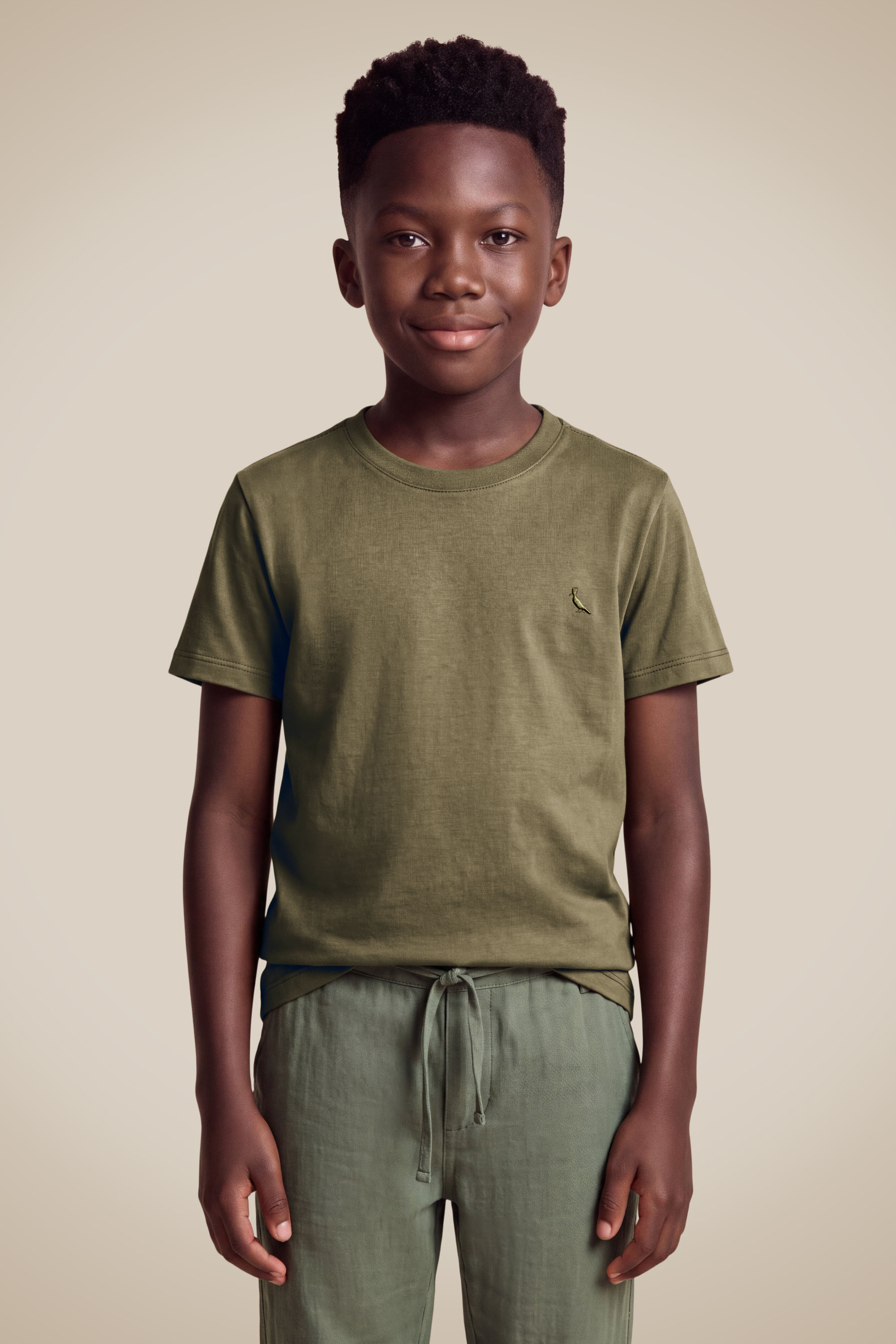 Camiseta Mini Regular Conforto Tp - Verde Musgo - 12
