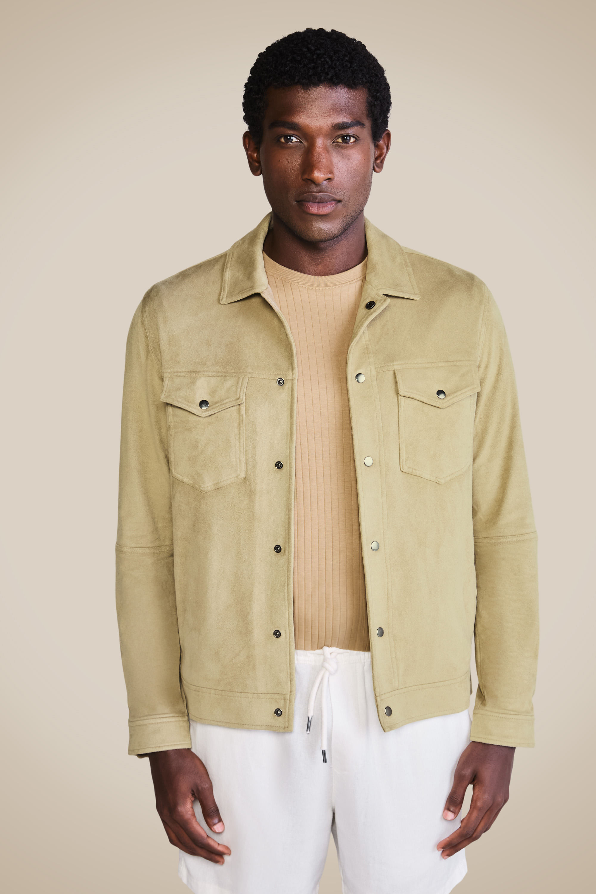 Jaqueta Trucker Suede - Khaki Dust - Ggg