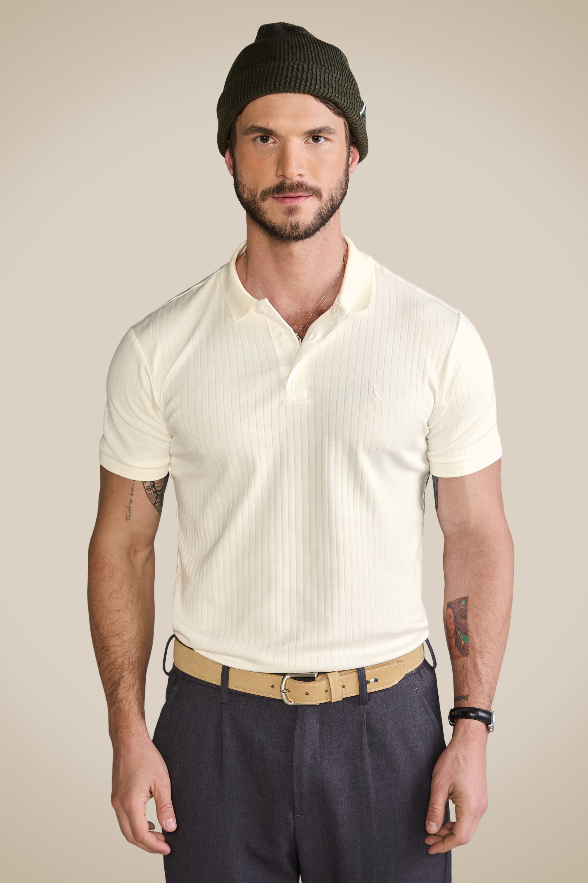 Polo Slim Canelada - Off White - M