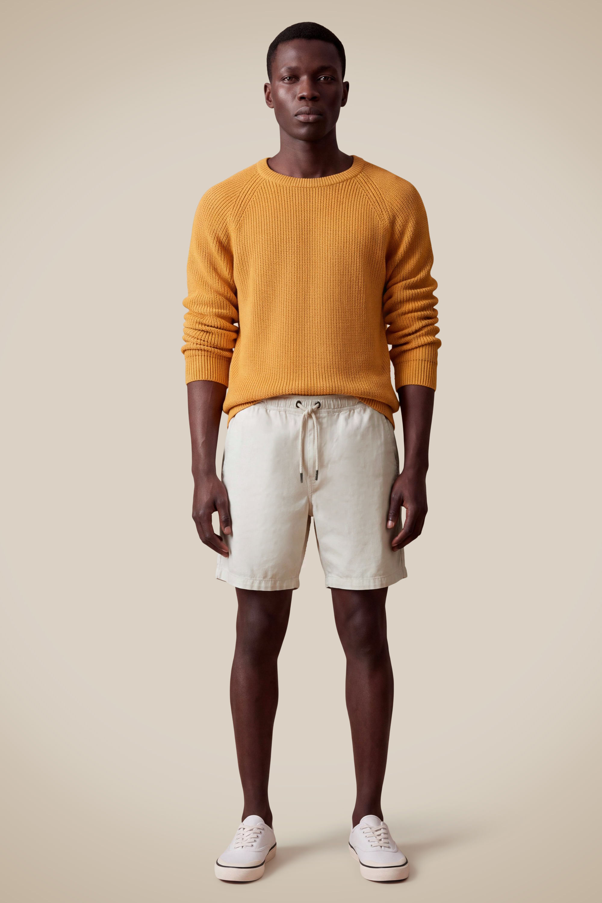 Short Elastico Estonado - Off White - Gg