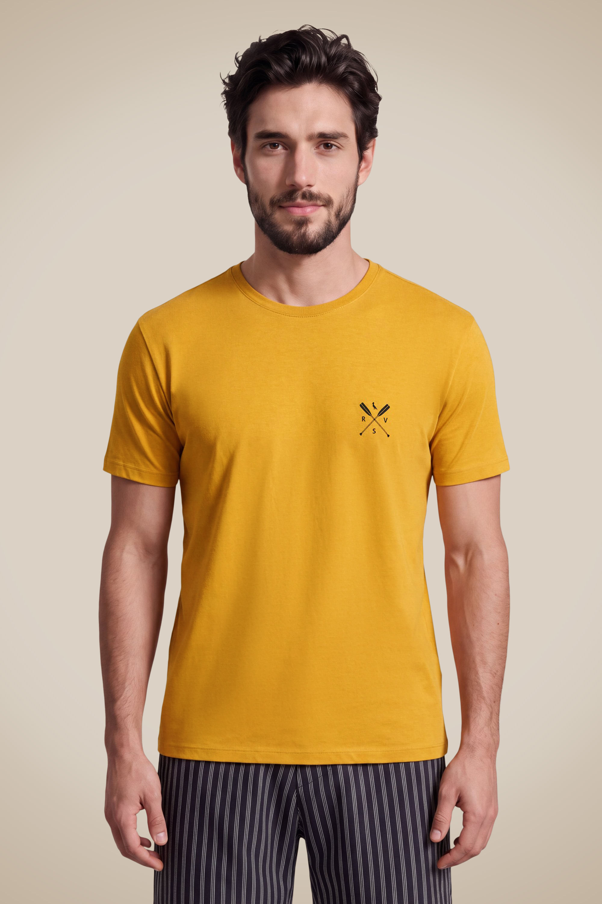 Camiseta Est Remo Minimal - Mostarda - Gg