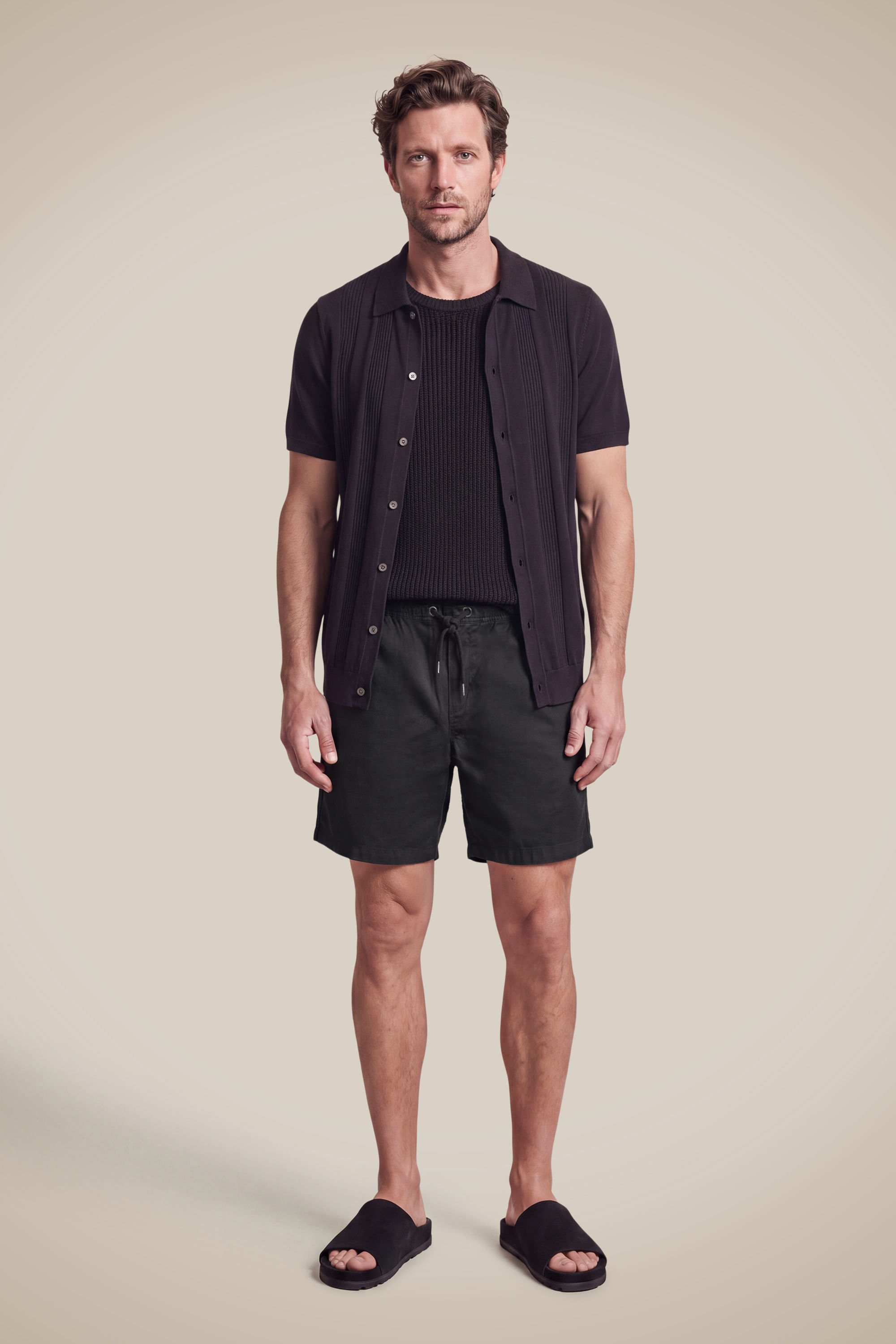 Short Elastico Estonado - Preto - P