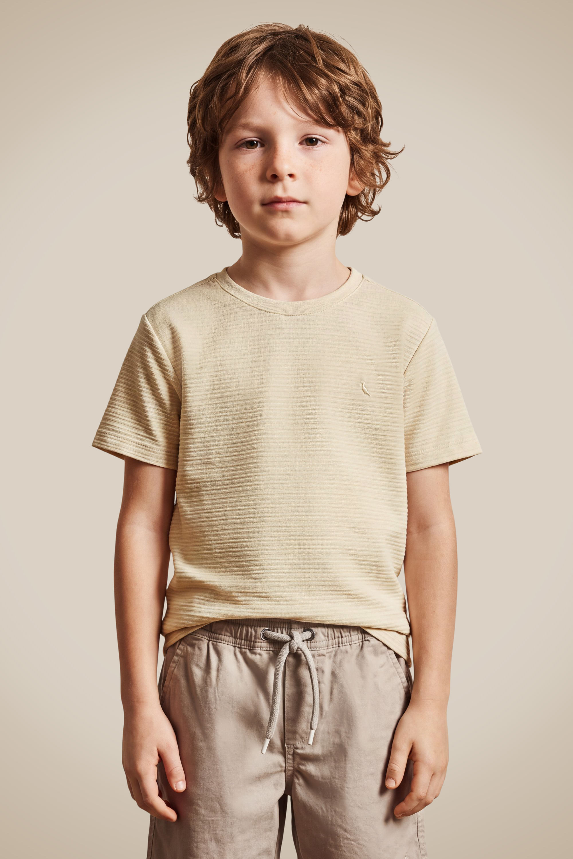 Camiseta Mini Textura Bristol Tp - Aveia - 06