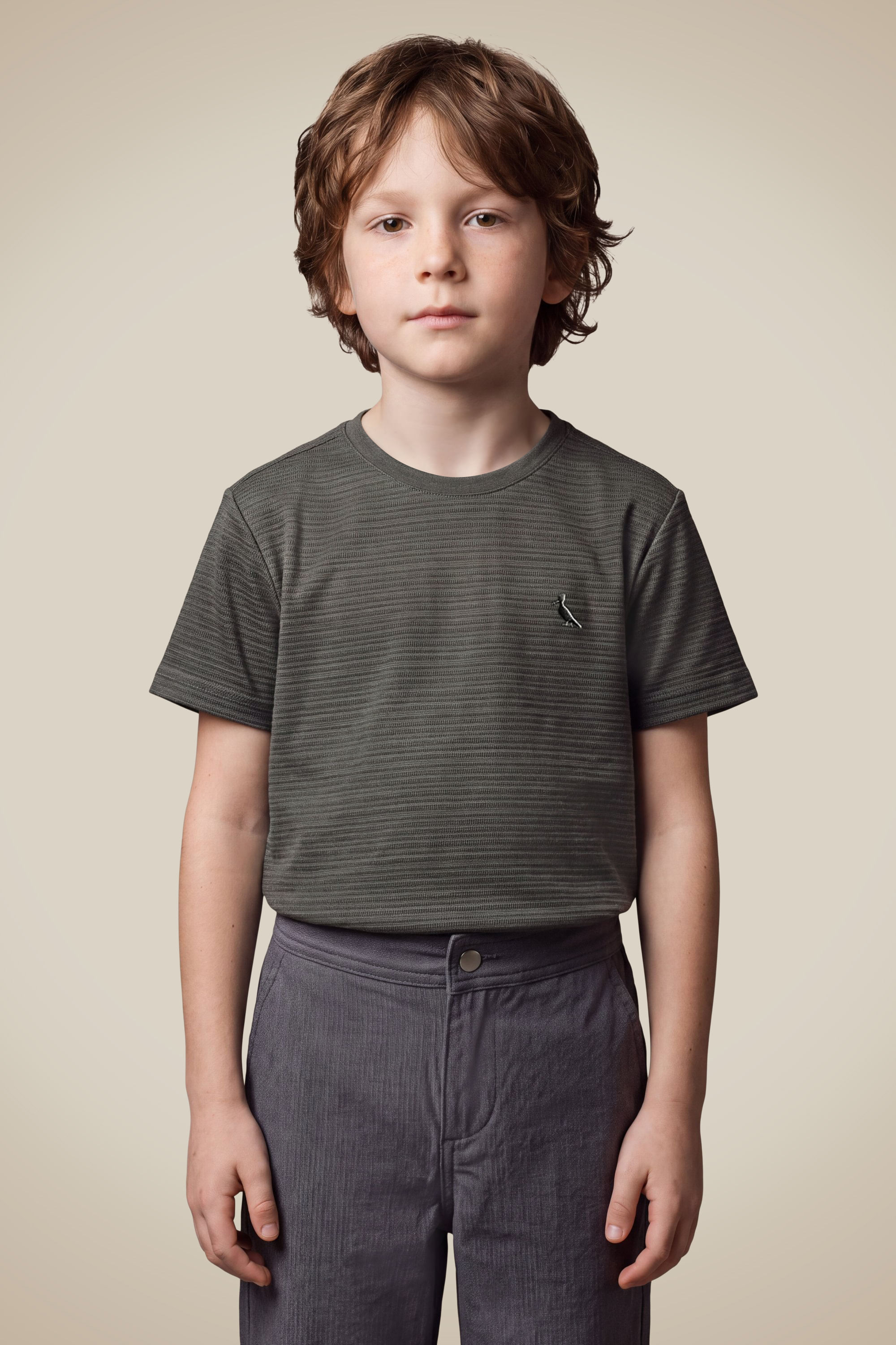 Camiseta Mini Textura Bristol Tp - Fuligem - 10