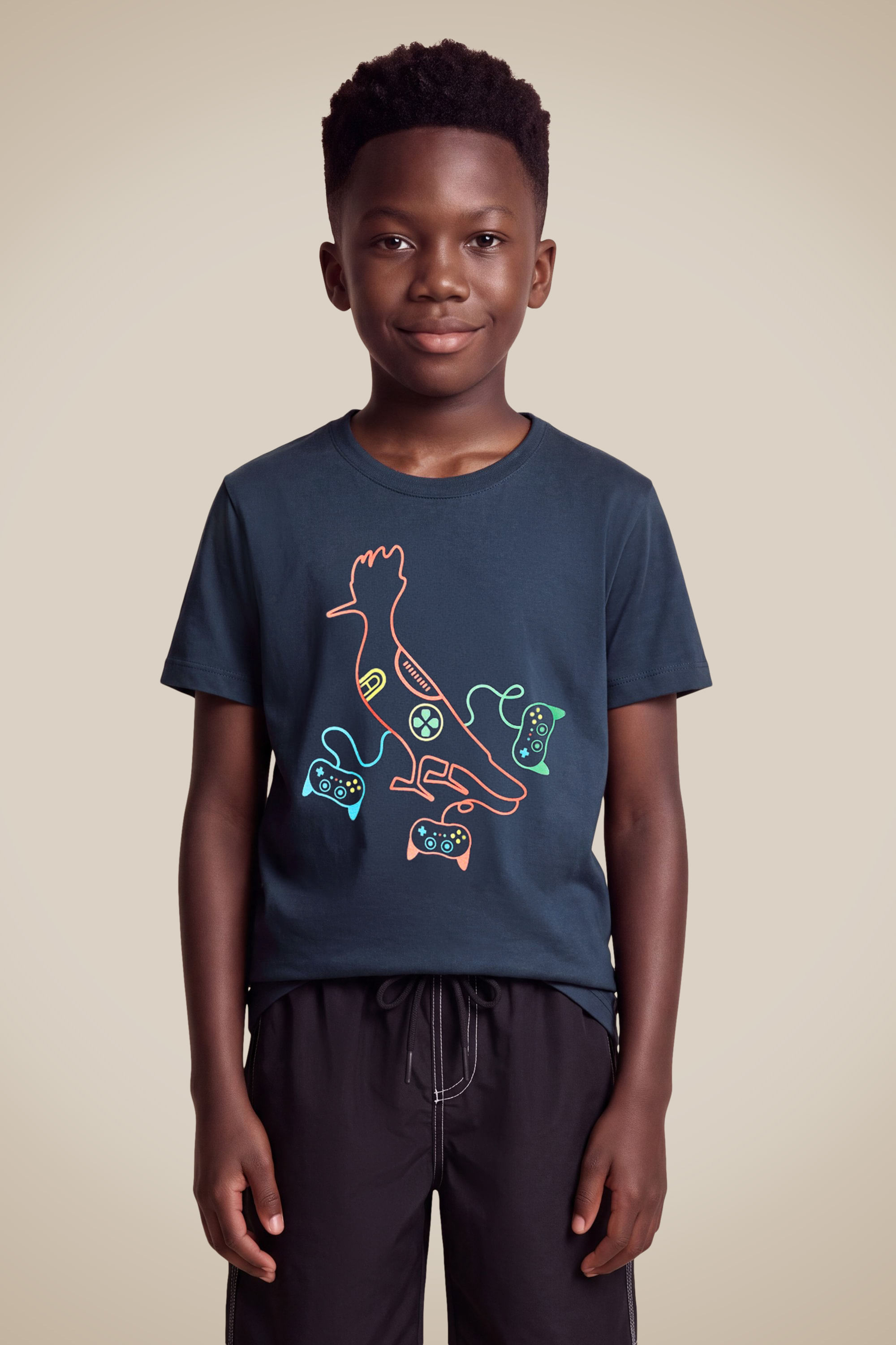 Camiseta Mini Est Pica Pau Video Game - Marinho - 12