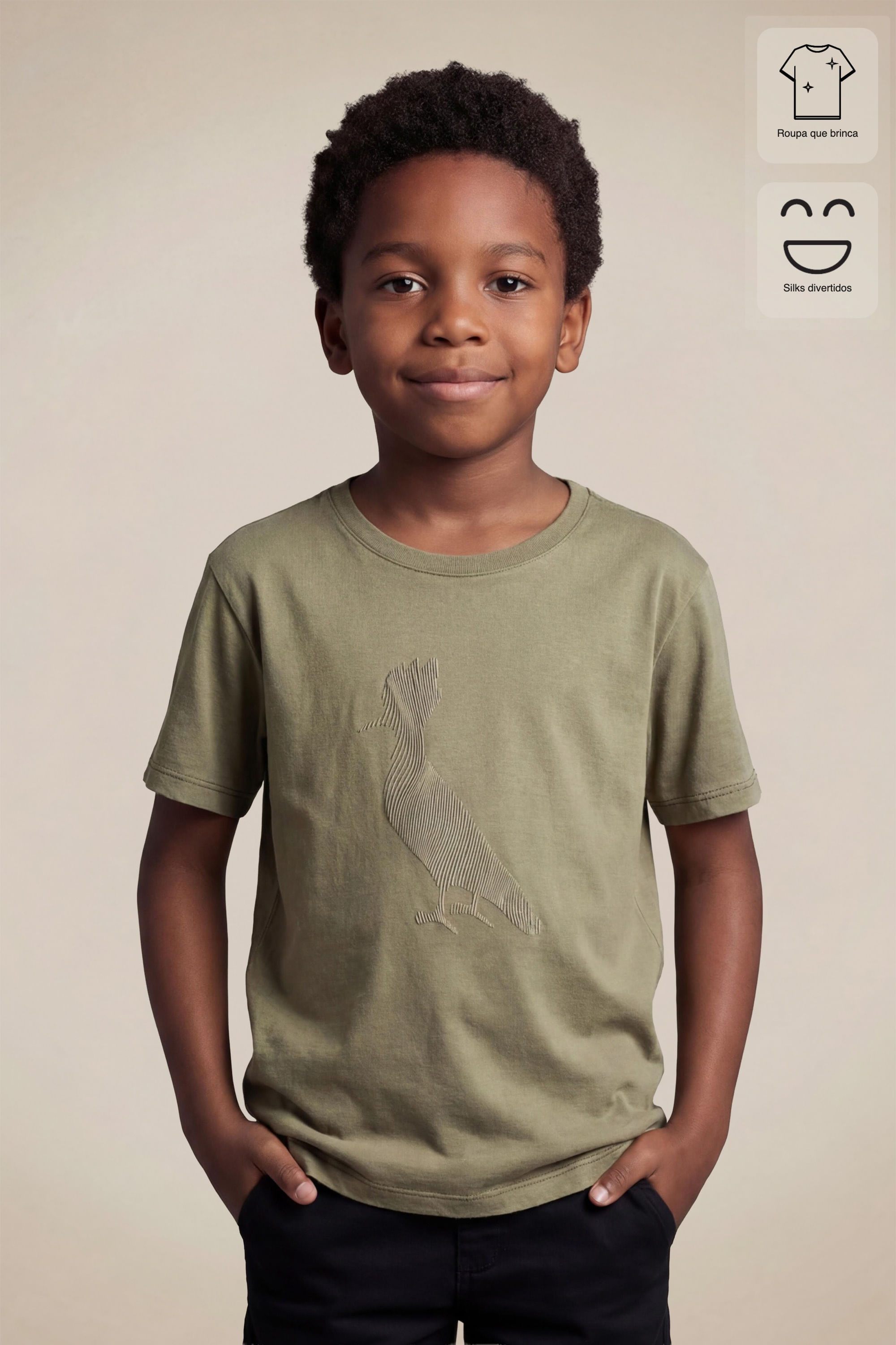 Camiseta Mini Est Pica Pau Move - Militar - 14