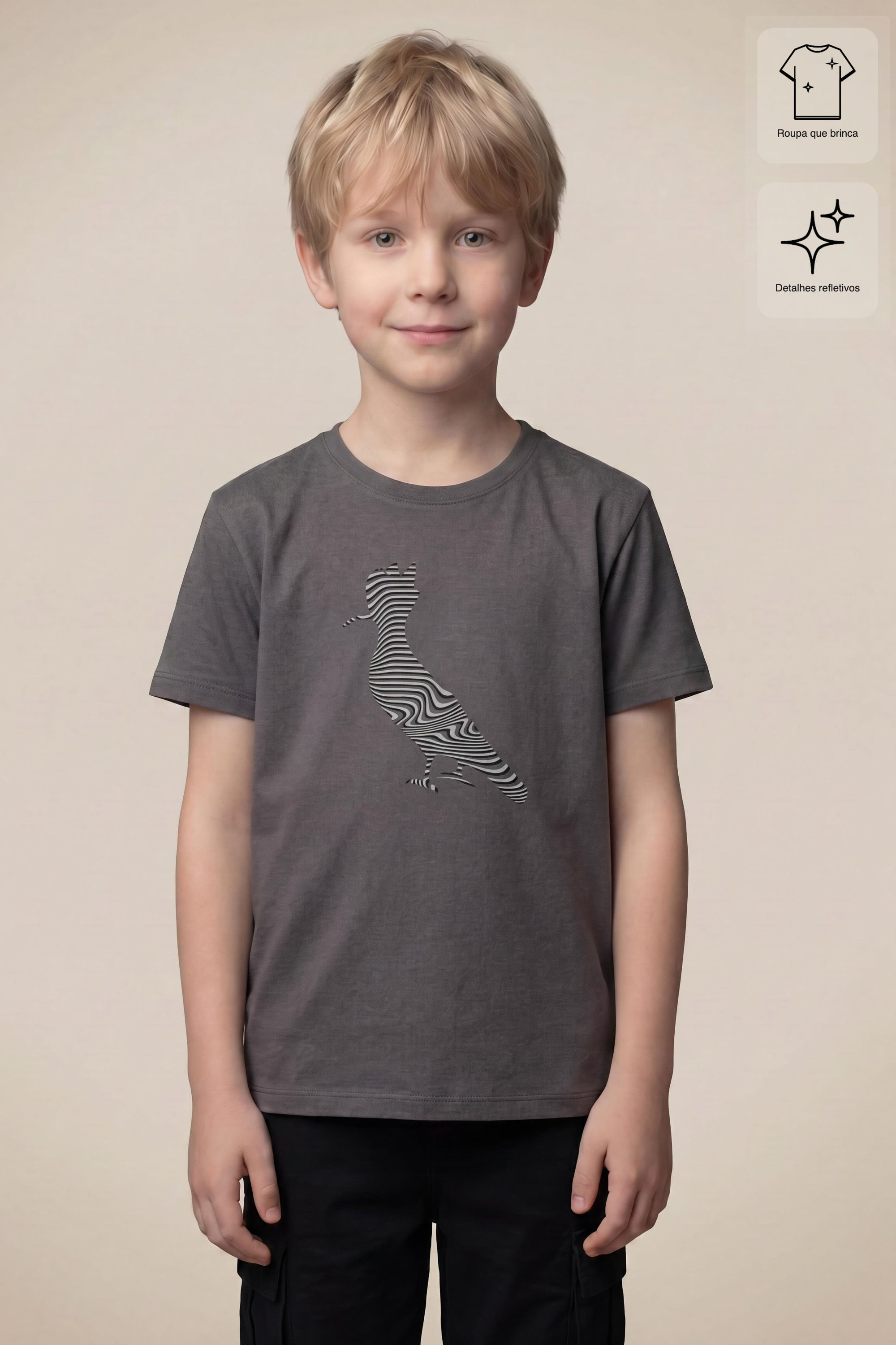 Camiseta Mini Est Pica Pau Energy Move - Fuligem - 06