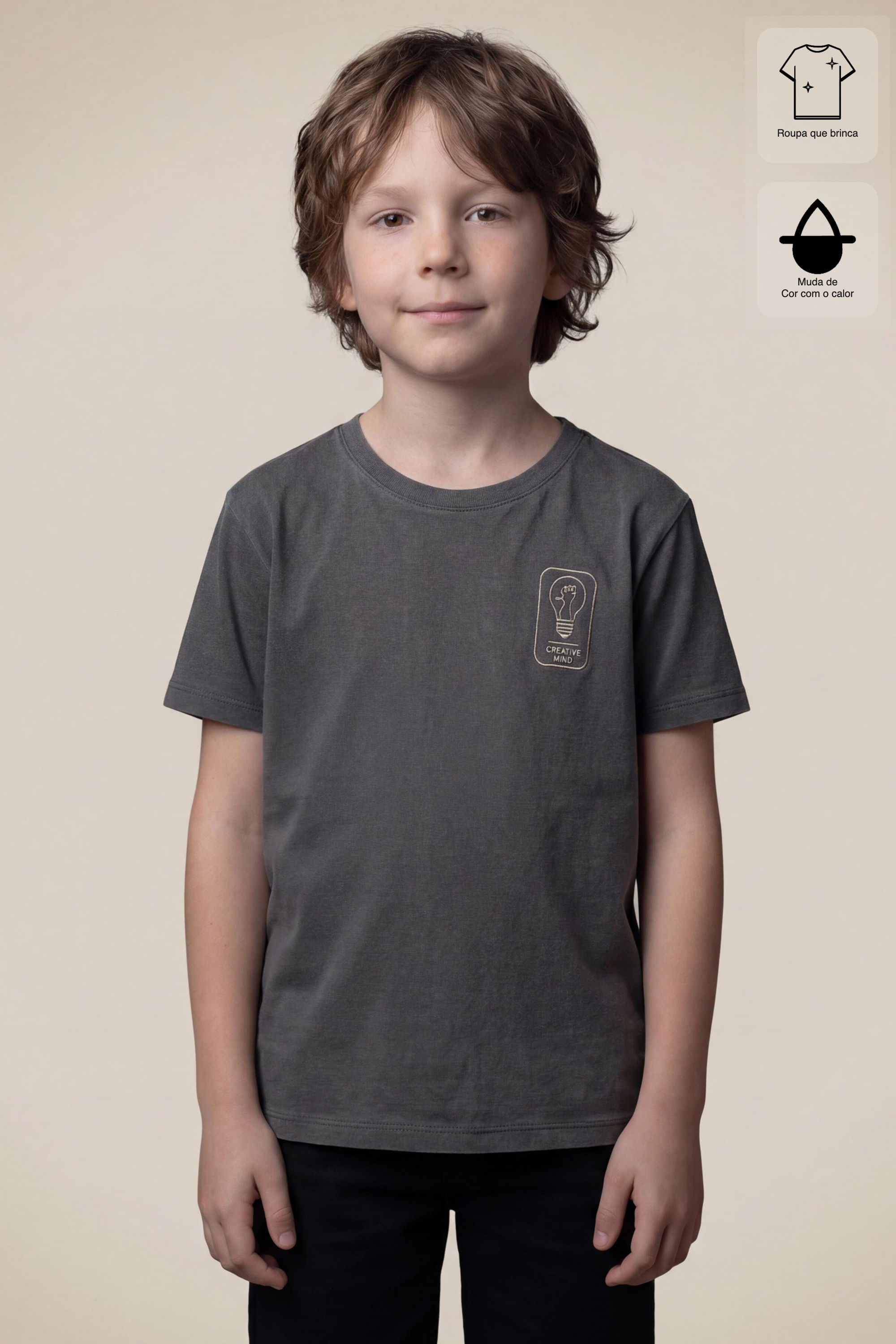 Camiseta Mini Est Creative Magic - Fuligem - 06