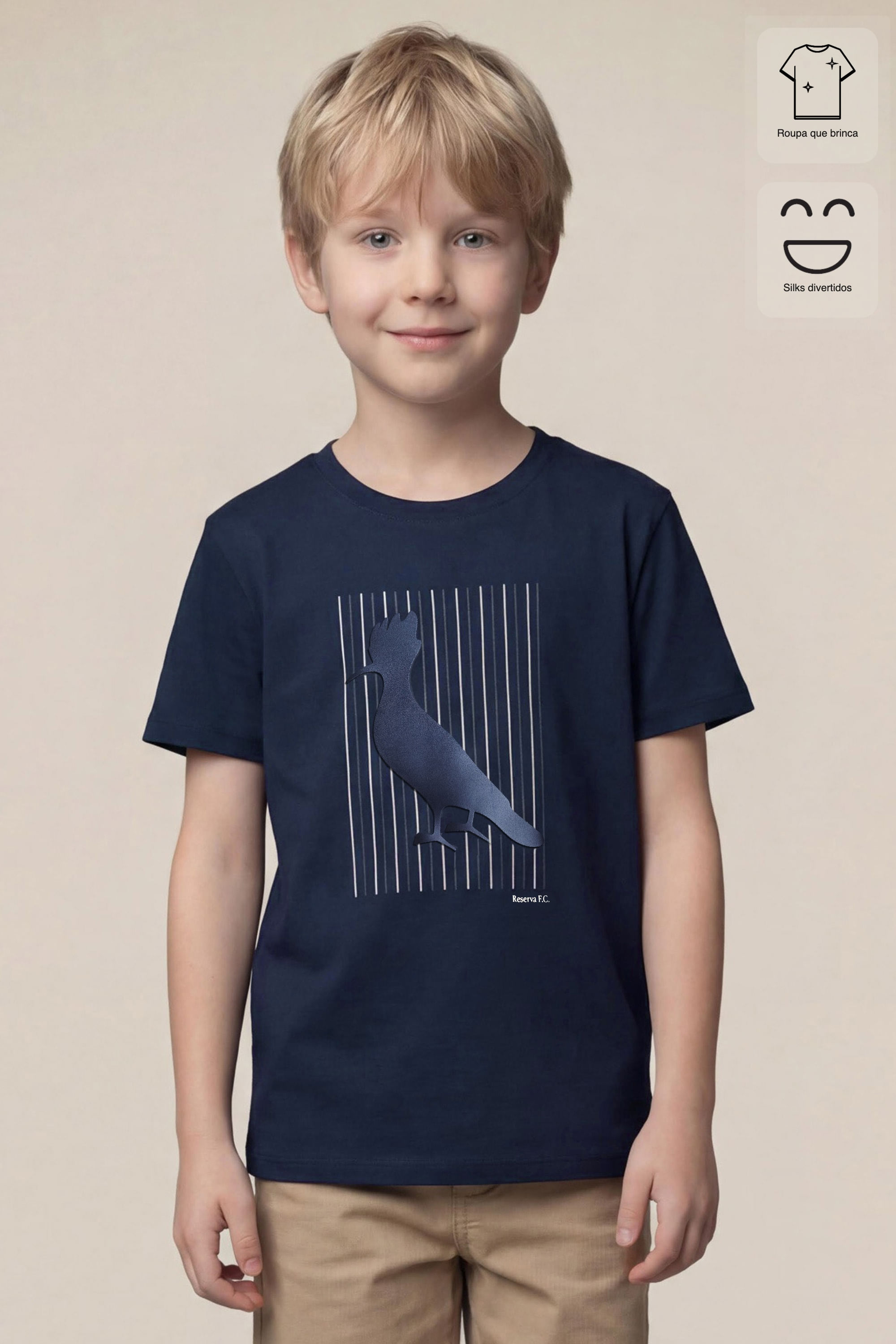 Camiseta Mini Est Pica Pau Risca - Marinho - 16