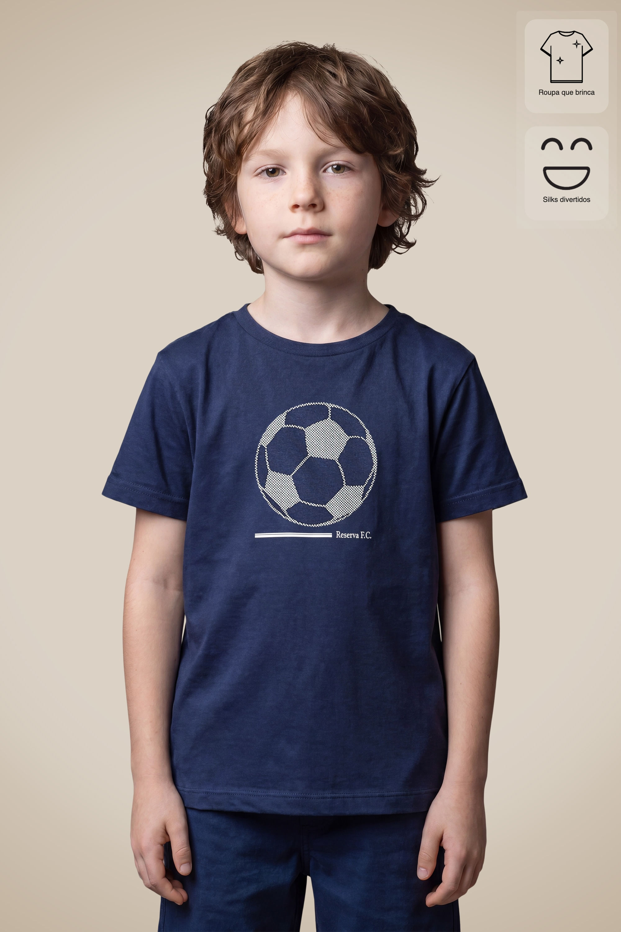 Camiseta Mini Est Bola De Futebol Pinos - Marinho - 10