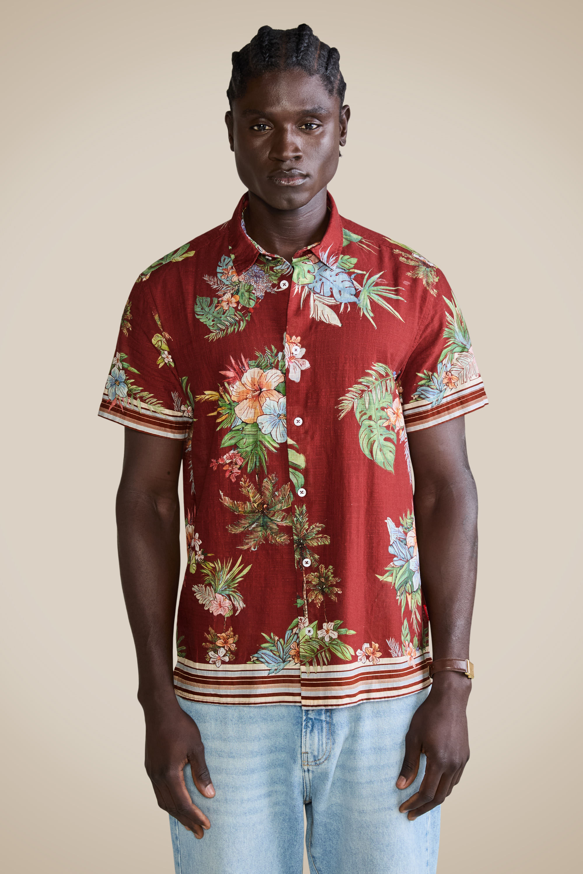 Camisa Mc Est Canela Barrada