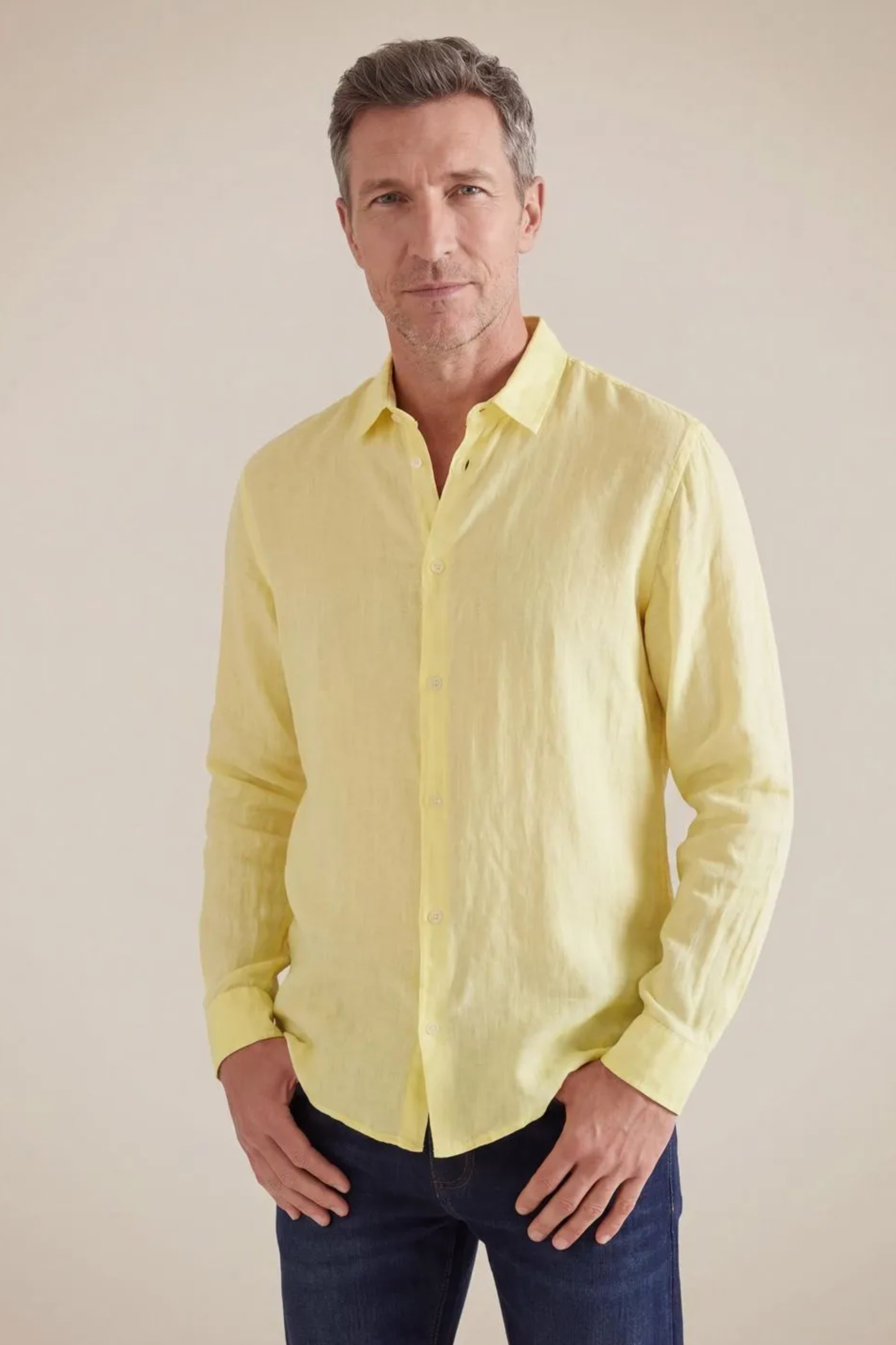 Camisa Linho Praia - Amarelo - M