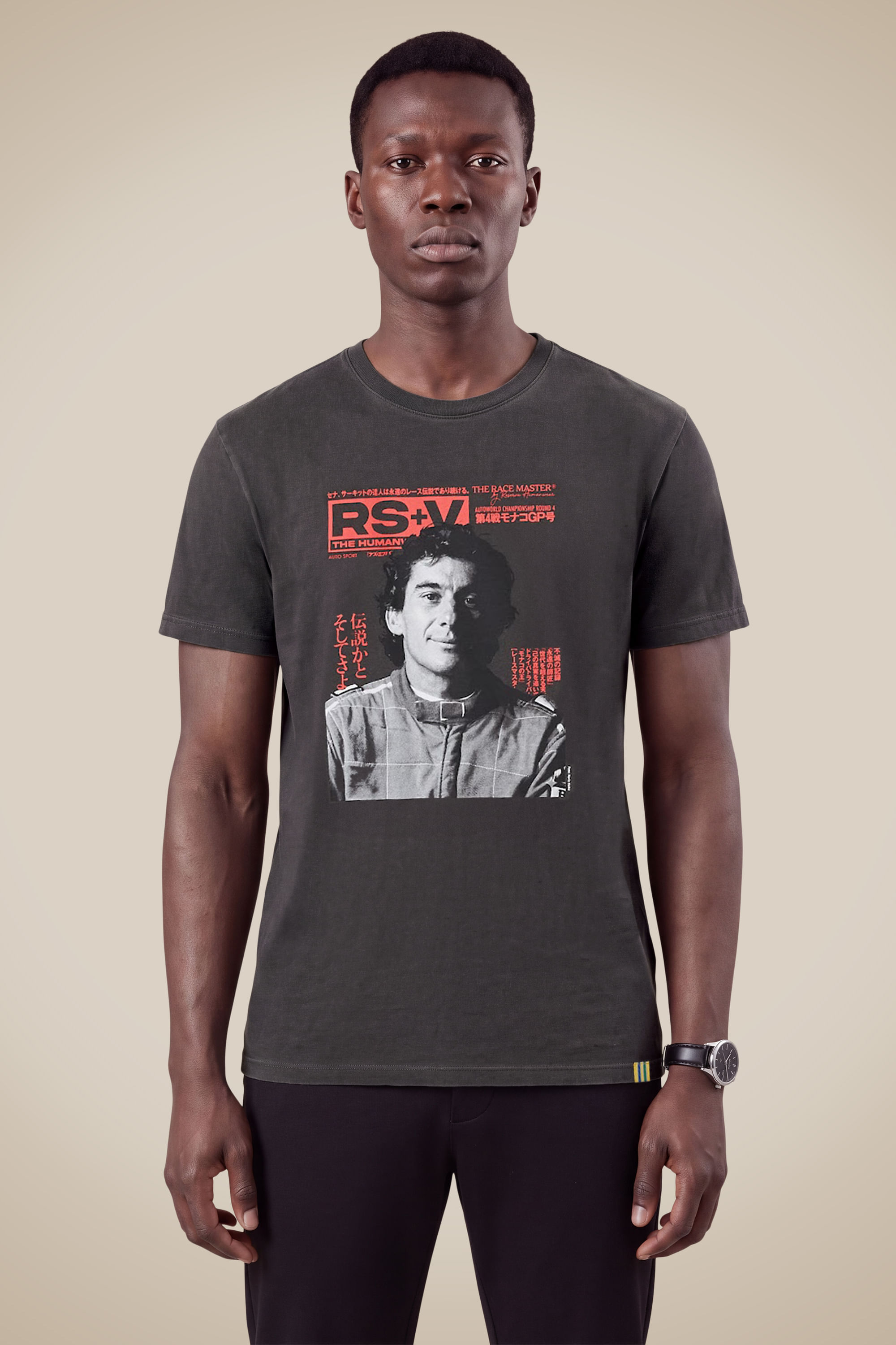 Camiseta Estampada Senna Japan Tribute