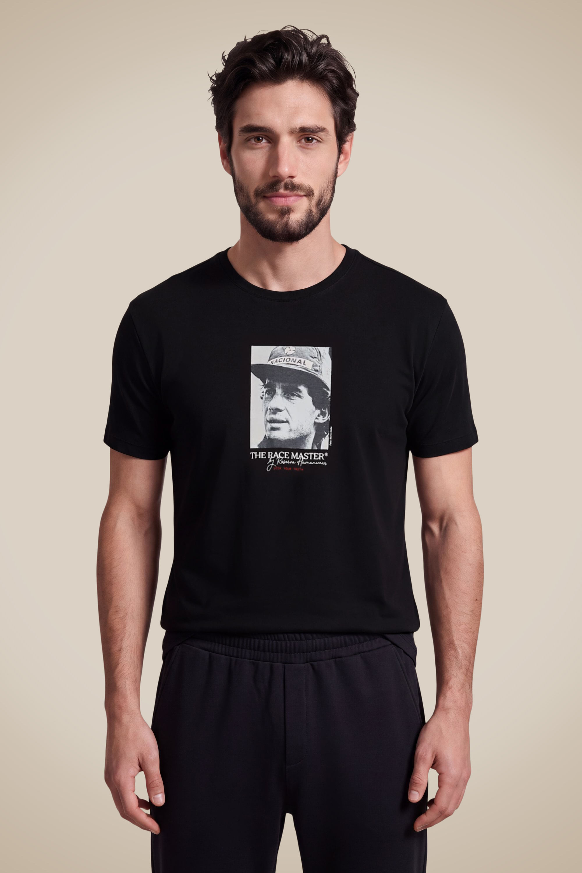 Camiseta Estampada Senna Icone P&b