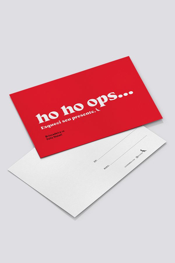 Cartão De Natal Ho Ho Ops Reserva – VERMELHO – U