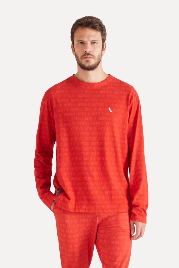 Camiseta Ml Pijama Full Print Netflix