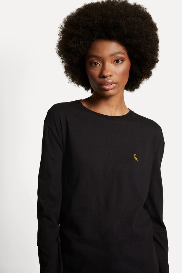 Camiseta Manga Longa Feminina Pica Pau Bordado Ouro