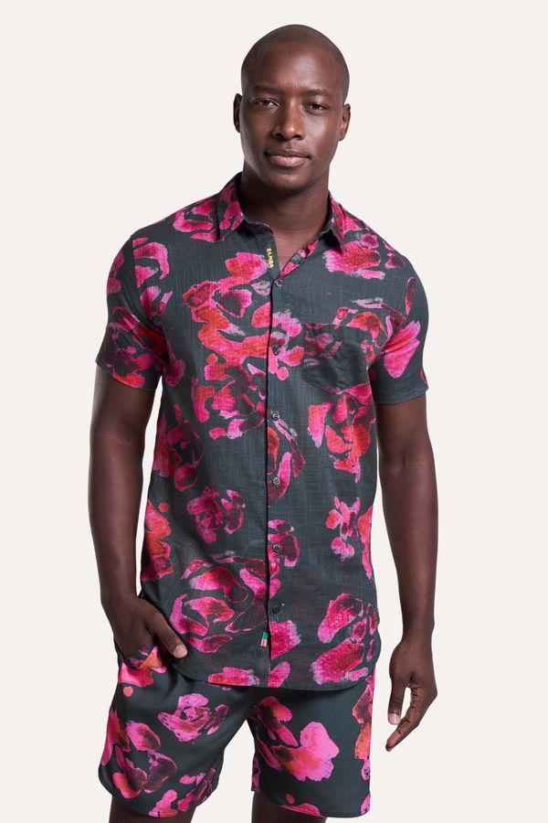 Camisa Mc Estampa Rosas Carnaval Bolso