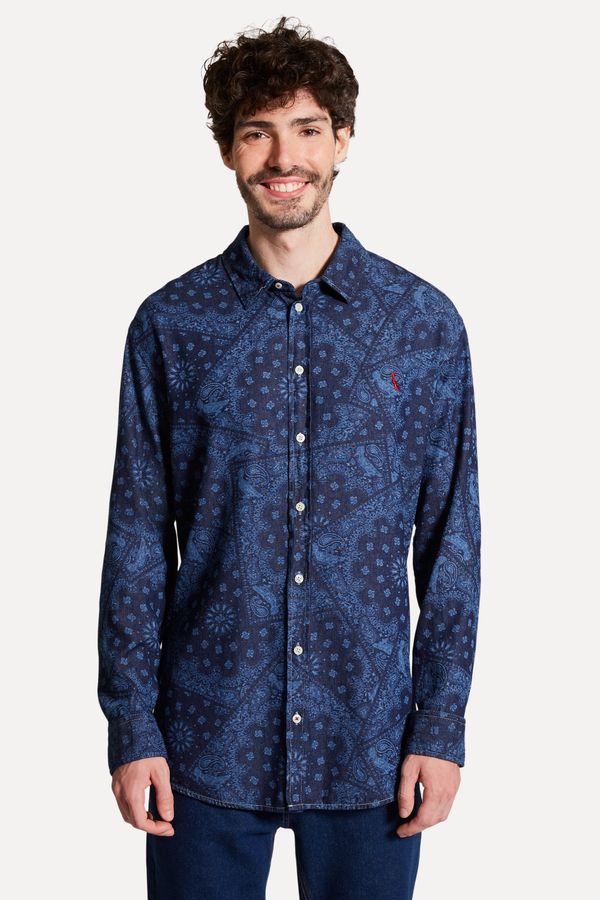 Camisa Ml Bandana Denim