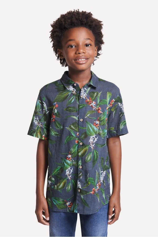 Camisa Mini Estampada Cafe