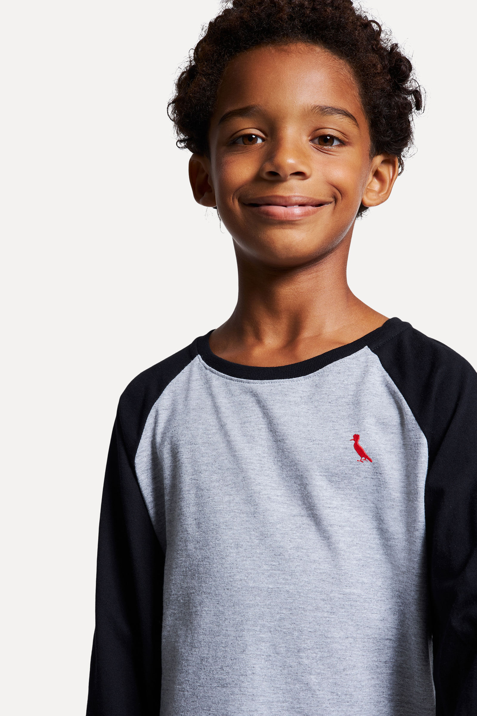 Camiseta Mini Ml Raglan Brasa Pp Bordado