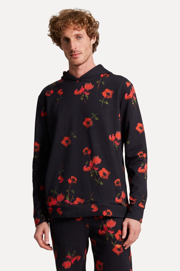 Hoodie Moletom Estampado Tulipa Preto
