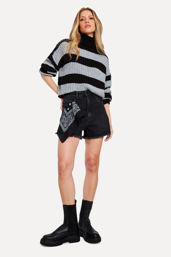 SHORT JEANS HIGH BLACK