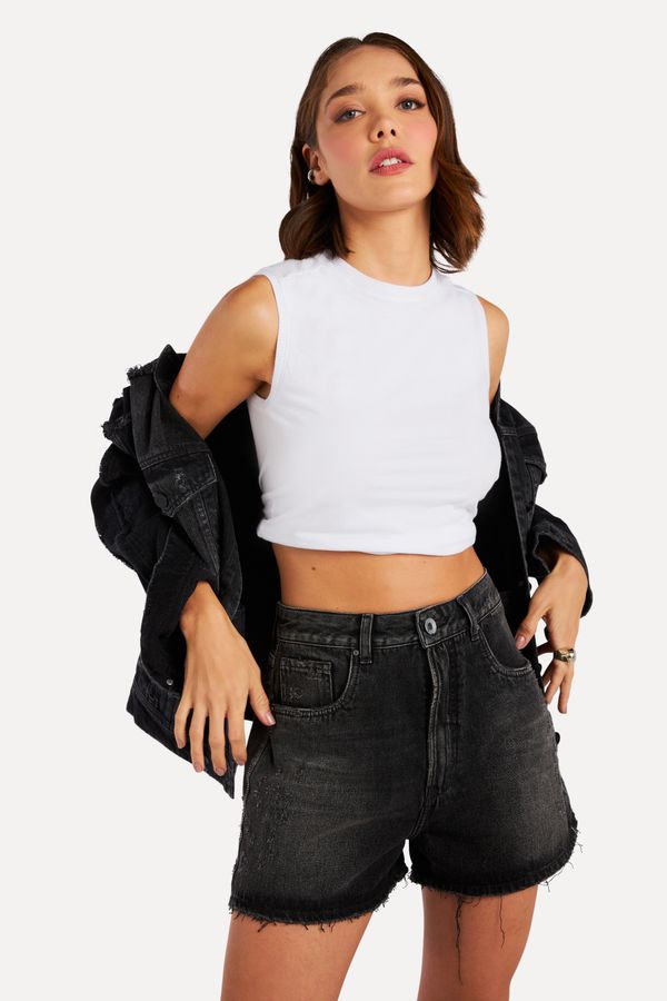 Short Black Jeans High Onca