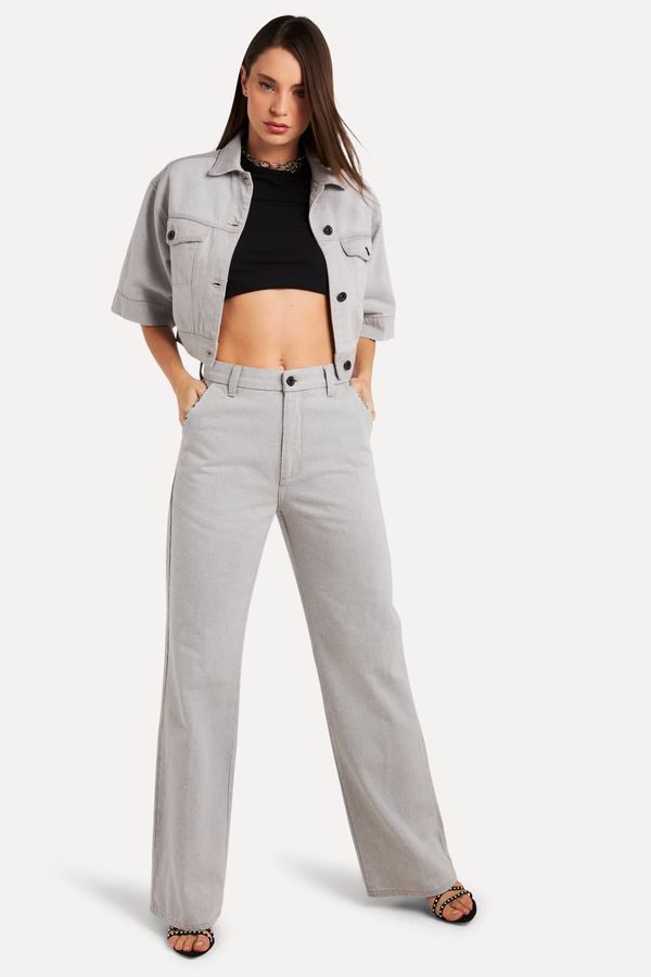 CALCA JEANS WIDELEG ALFAIATARIA