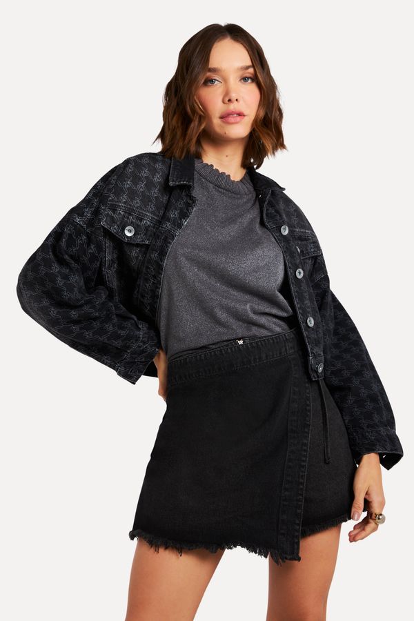 Saia Short Jeans Black