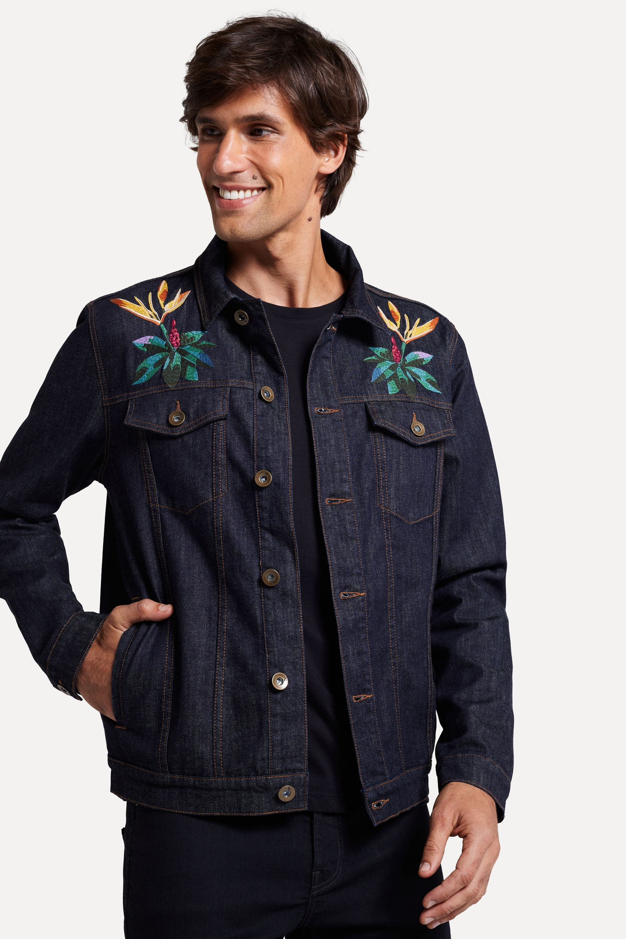 Jaqueta Jeans Pica Pau Tropical