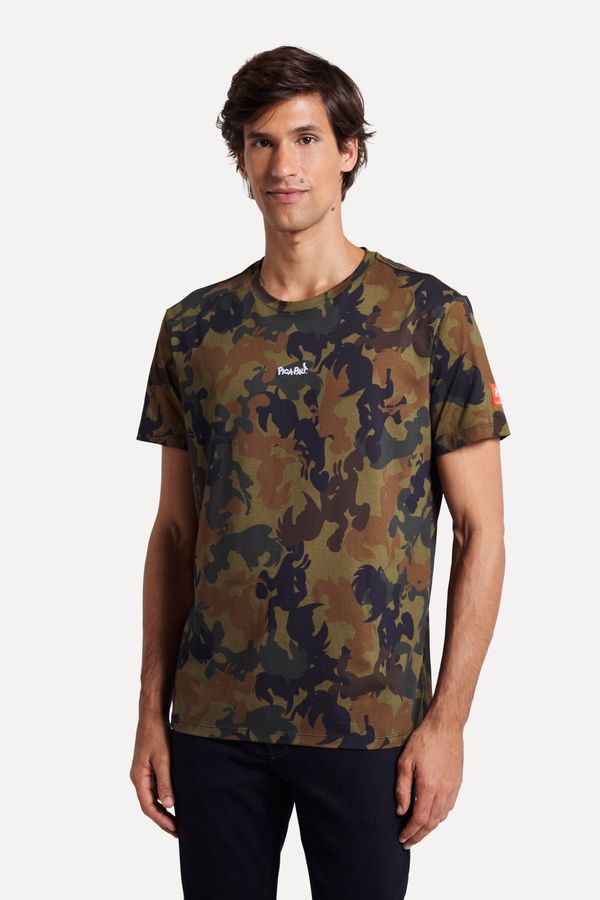 Camiseta Estampada Pica-pau Camuflado