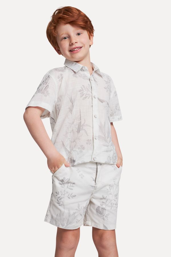 Bermuda Mini Estampada Branca