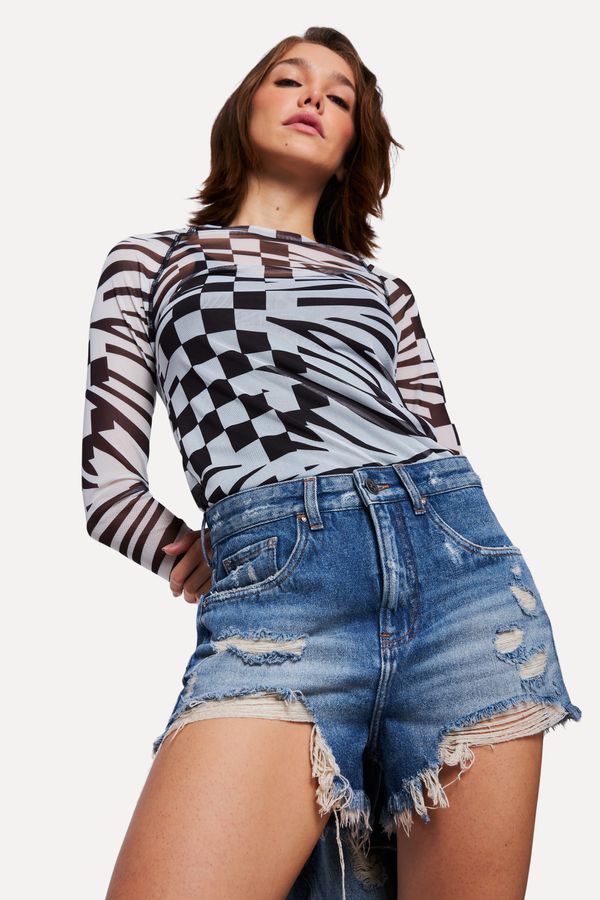 Short Jeans Blue Destroyed