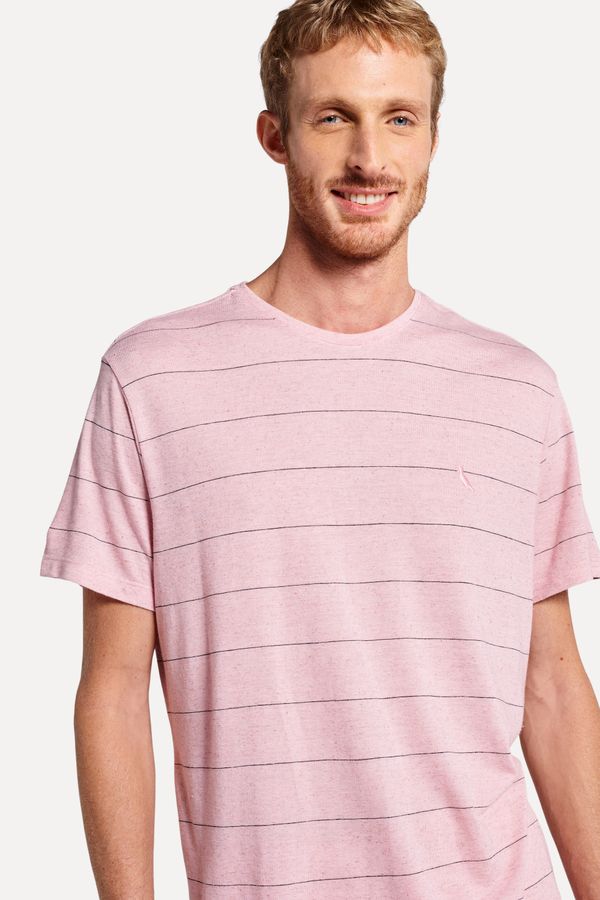 Camiseta Malha Linho Listrada