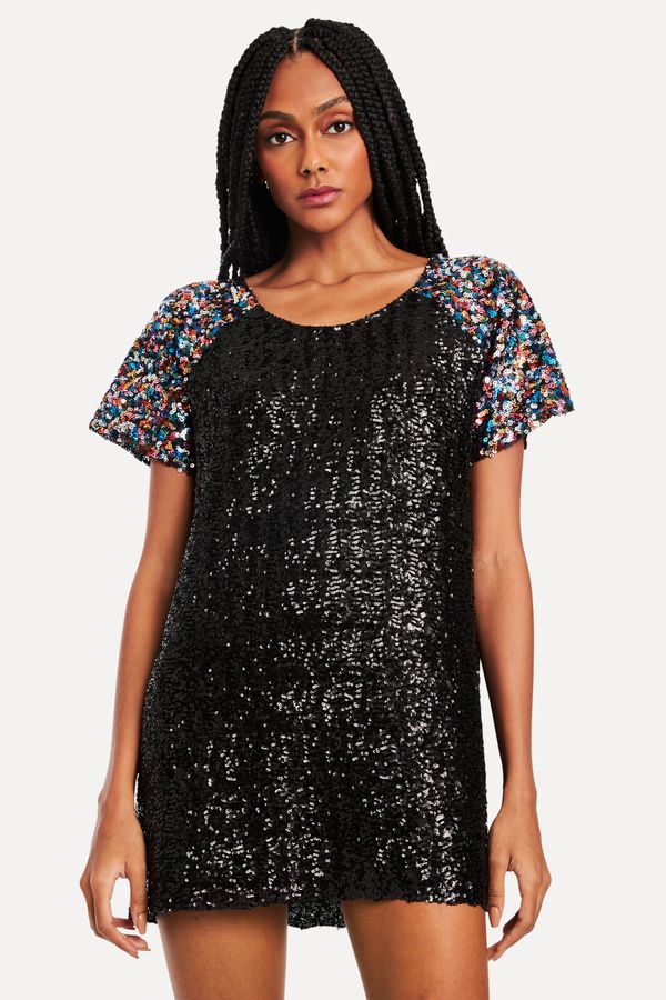 Vestido Paete Bicolor