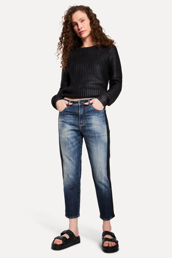 Calca Jeans Boyfriend Couro